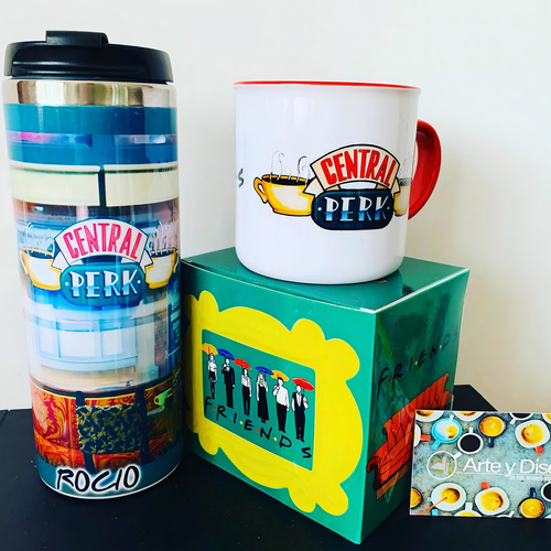 Taza Vintage+termo Serie Friends Color Verde