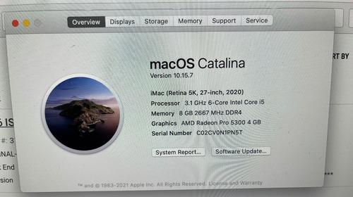 Imagen 3 de 3 de Apple iMac Retina 5k De 27 Pulgadas I5 3.1ghz