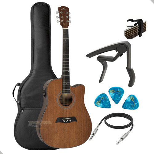 Kit Violão Aço Elétrico Michael Vmf400 Sapele Sa