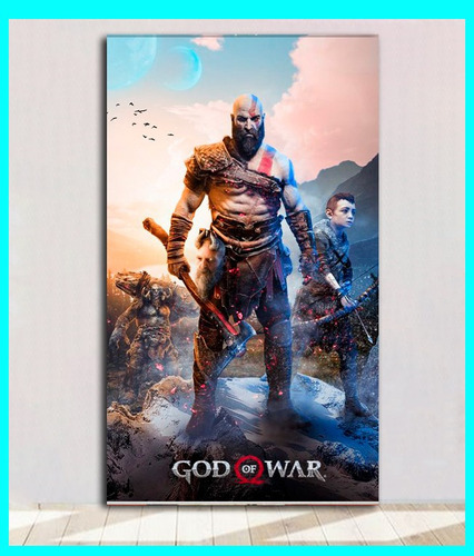 Cuadro Decorativo God Of War 29x50 Cm Kratos Y Atreus 4 Sala