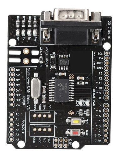 Imagen 7 de 9 de Hw-a001 Sub-d Can Bus Shield Mcp2515 Placa De Expansión Mou