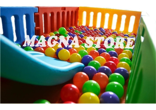 Imagen 6 de 10 de Corralito Corral Pelotero + Tobogan Piso Pelotas 2x1mt Vegui