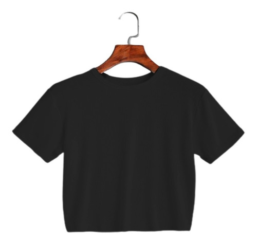 Crop Top De Algodón Liso Mujer - Básico 