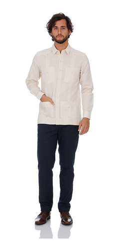 Costavana - Guayabera Manga Larga De Lino Mod. Tradicional
