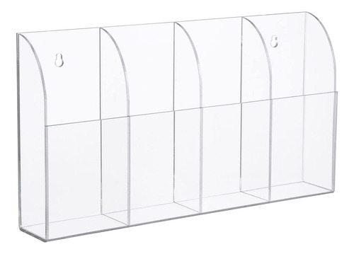 Organizador De Pared Acrílico Con 4 Compartimentos Y Soporte