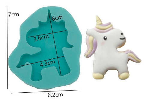 Molde Silicón Fondant/ Resina/ Pasta/ Unicornio Volteando