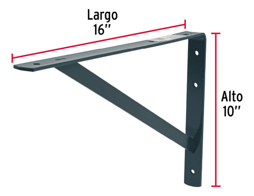 Mensula Gris 10'' X 16'' Reforzada Fiero 44674
