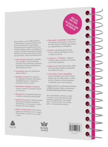 Bíblia Interativa Estude, Medite E Anote - Modelo Bondade - King James - Bkj - Capa Dura - Editora Hagnos