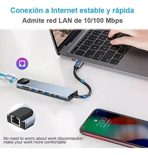 Hub Tipo C S 8 Em 1 Adaptador Usb C Para Hdmi Com Ethernet