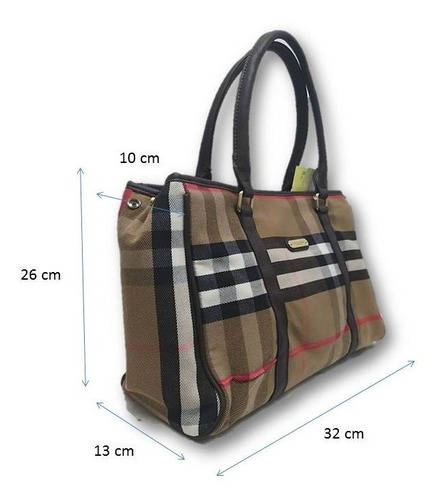Imagen 6 de 6 de Bolso De Dama Diseño Tipo Franela Cuadros Café Vel4gt30