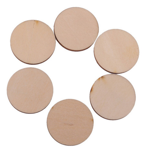 100 Piezas De Adornos De Madera Redondas Círculo Diy Color Fix Fix