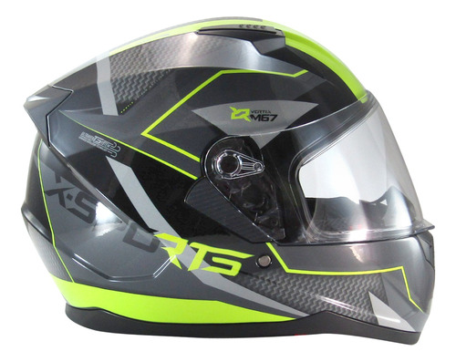 Casco Integral Negro Amarillo X Sports M67 - Gkmotos.uy