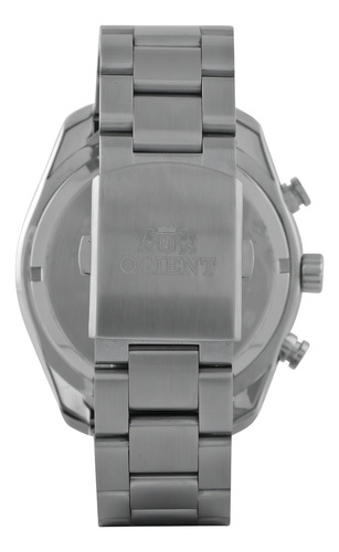 Relógio De Pulso Orient Chronograph Com Corria De Aço Inoxidável Cor Prata