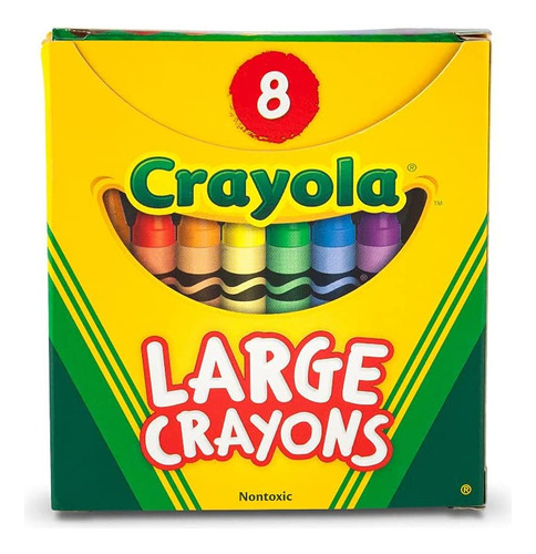 Crayola Grandes Crayones, Suministros De Arte Escolar, 8 Rec