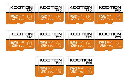 Kootion Paquete De 10 Tarjetas Micro Sd De 64 Gb U3 Microsdx