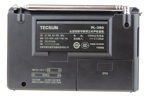 Receptor De Radio Tecsun Pl-380 Dsp Estéreo Fm Mundial Color