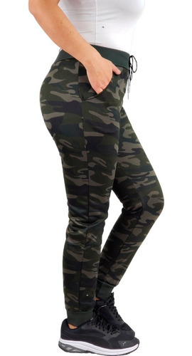 Pantalón Buzo Diseño Militar Mujer Jogger Camuflado Ff