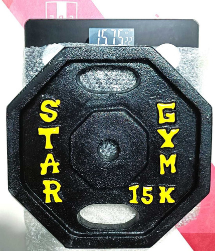 Imagen 2 de 2 de Disco 15 Kilos Pesa Completo Fierro Manubrios Barras Etc