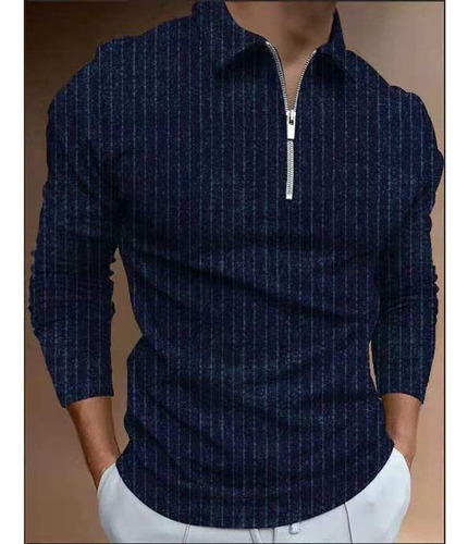 Camisas Polo Masculinas Camisa Casual Com Zíper Camisetas To