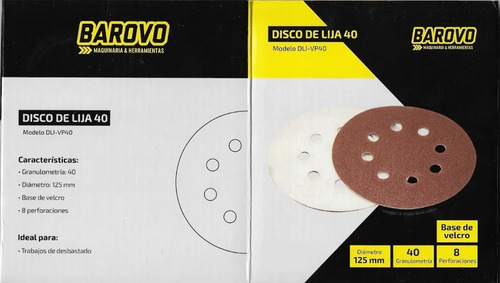 Imagen 6 de 9 de Disco Lija Lijadora Roto Orbital Grano 80 Velcro Barovo X 50