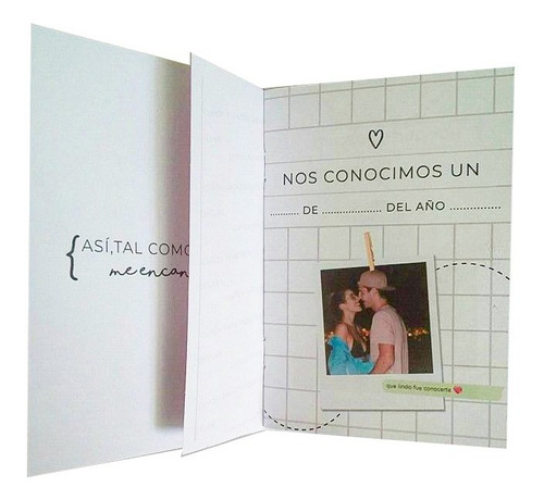 Mini Libro Tarjeta Personalizado Fotos San Valentín Amor