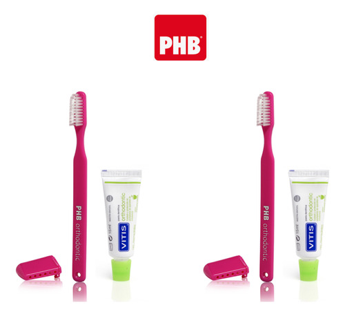 Cepillo Phb Orthodontic + Mini Pasta 15ml Pack X2 Unidades