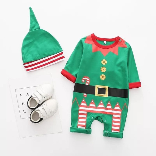 Pijama De Navidad Para Bebé - Mameluco De Navidad Con Gorro