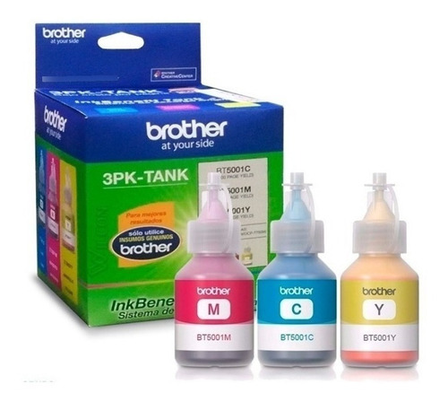 Pack 3 Tintas Brother Color Tank Dcp-t300w/500w/700w