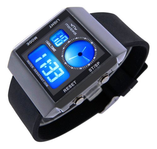 Reloj Montreal Digital Ml1688 Hora Dual Crono Alarma Luz