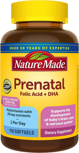 Suplemento Prenatal Con Dha Nature Made 110 Softgel