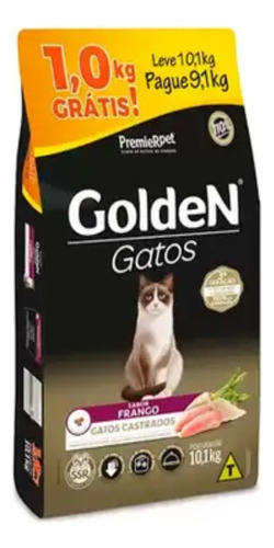 Golden Premium Especial Castrados alimento para gato adulto sabor frango em sacola de 10.1kg