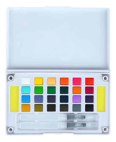 Set Portátil De Acuarela Sólida De 24 Colores Con Paleta