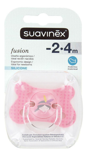 Chupones Anatomicos Silicon -2 A 4 Meses 2pzas Suavinex Color Rosa Indio
