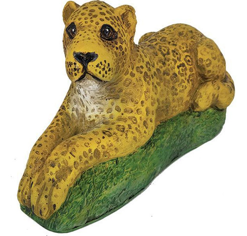 Estátua De Leopardo Realista Em Resina 03066