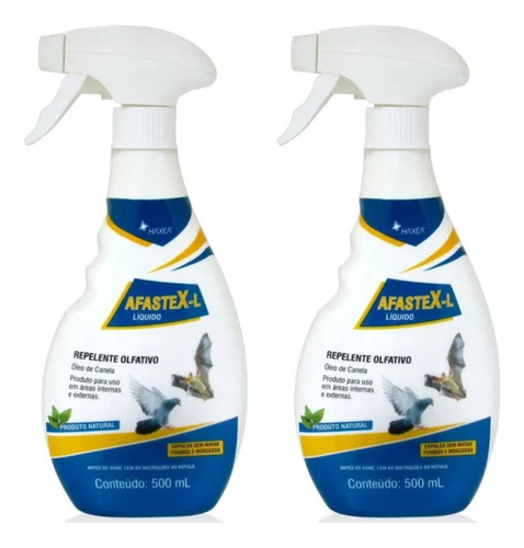 Repelente Para Pombos E Morcegos Afastex-l 500ml Kit C/ 2un