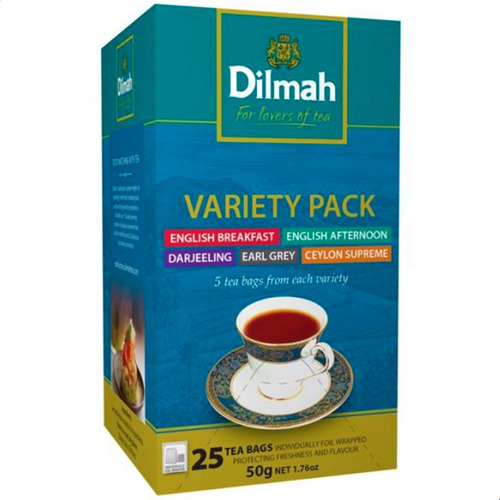 Te Dilmah Variety Pack 5 Sabores 25 Saquitos Imp. Sri Lanka