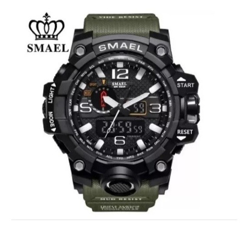 Relógio Masculino Militar Tático Original Shock Caixa Smael Analógico + Brinde