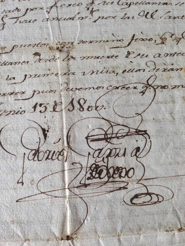 Documento Antiguo Firma Gabriel García Obeso Año 1800