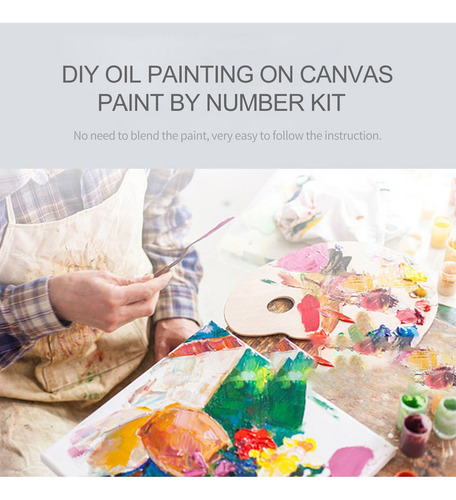Pintura Al Óleo Diy Del Patrón De Flores Sobre Lienzo Por #3