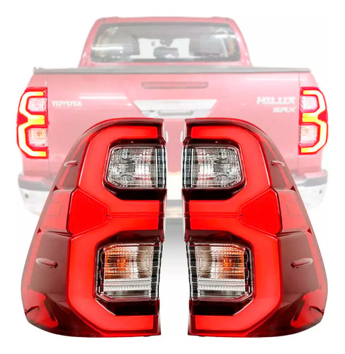 Par Farol + Lanterna Hilux Led 16 17 18 19 Para Adaptar Srv