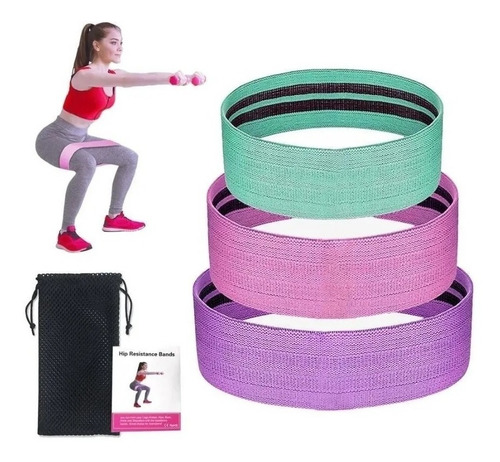 Set 3 Bandas Elásticas Resistencia Ejercicio Entrenamiento
