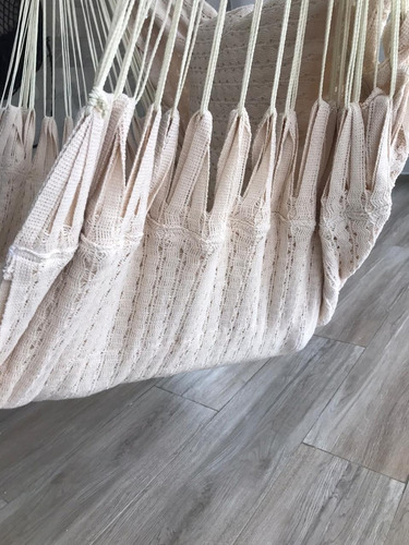 Silla Hamaca Columpio Colgante En Tela Algodón Crudo Natural