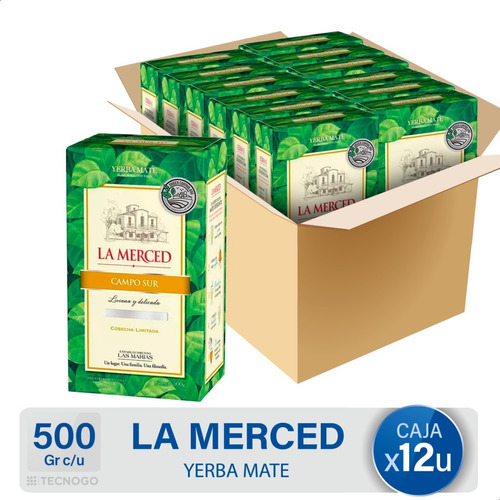 Yerba Mate La Merced Campo Sur Sin Tacc Pack X12 Unidades