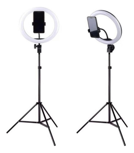 Ring Ligth Com Tripé, 3 Tipos De Luz - Ideal P/ Fotos Vídeos Estrutura Preto Luz Branco-quente/branco-frio 110v/220v