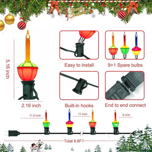 Luces De Cuerda De Burbujas De Navidad De Egcol 88 Pies De