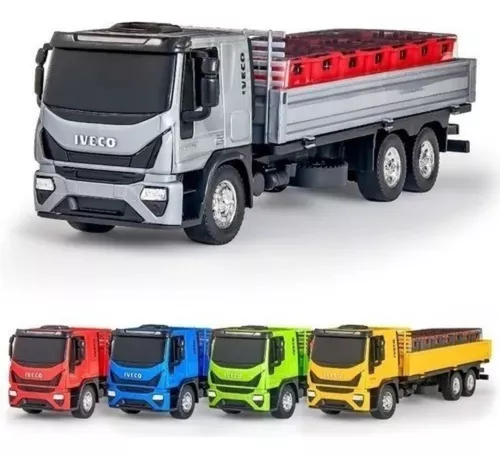 Brinquedo Caminhão Iveco Tector Dropside Cinza