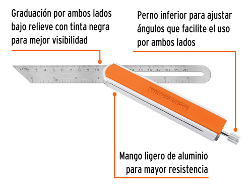 Escuadra Falsa 9'' Acero Angular Ajustable Truper 14385
