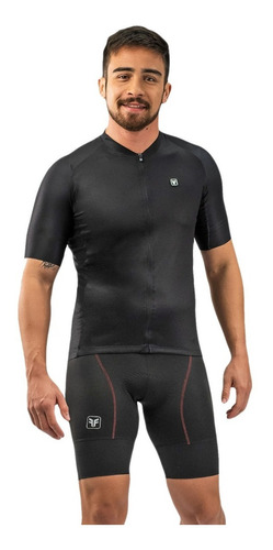 Camisa Ciclismo Free Force Start All Fit Black Masculina