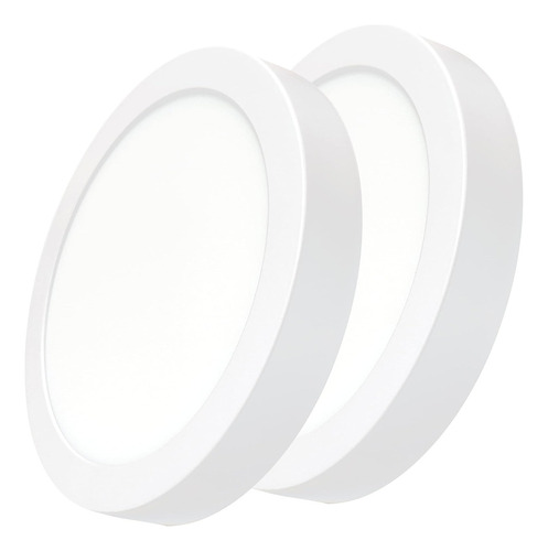 Plafon Techo Foco Sobrepuesto Panel Led Lampara Redondo 18w Color Blanco