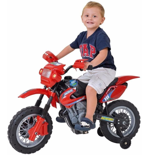 Mini Moto Cross Infantil Elétrica Vermelha 6v Motocross